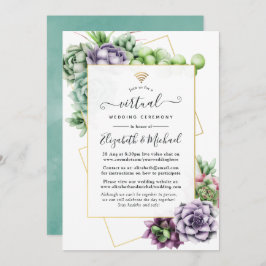 Succulent Geometric Online Virtual Wedding Einladung