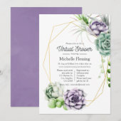 Succulent Geometric Virtual Baby Dusche Einladung (Vorne/Hinten)