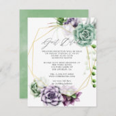 Succulent Geometric Wedding Guest Details Begleitkarte (Vorne/Hinten)