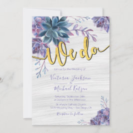 Succulent Gold Foil Watercolor Einladung zur Hochz