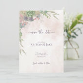 Succulent Green and Blush Save the Date (Stehend Vorderseite)