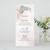 Succulent Green and Blush Wedding Menu Menükarte (Stehend Vorderseite)