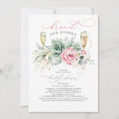 Succulent Greenerity Brunch und Bubbly Brautparty Einladung (Vorderseite)