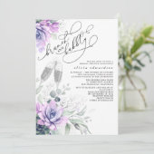 Succulent Greenerity Brunch und Bubbly Brautparty Einladung (Stehend Vorderseite)