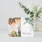 Succulent Greenerity Front and Back Foto Vielen Da Postkarte (Stehend Vorderseite)