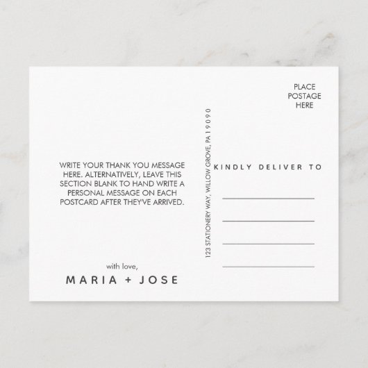 Succulent Greenerity Vielen Dank Postkarte (Rückseite)