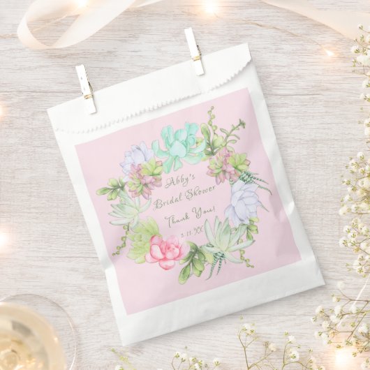 Succulent Greenerity Wreath Brautparty Gefallen Ta Geschenktütchen (Ausgeschnitten)