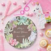 Succulent Greenerity Wreath Brautparty Pappteller (Party)