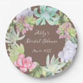 Succulent Greenerity Wreath Brautparty Pappteller (Vorderseite)