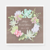 Succulent Greenerity Wreath Brautparty Serviette (Vorderseite)