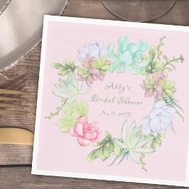 Succulent Greenerity Wreath Brautparty Serviette