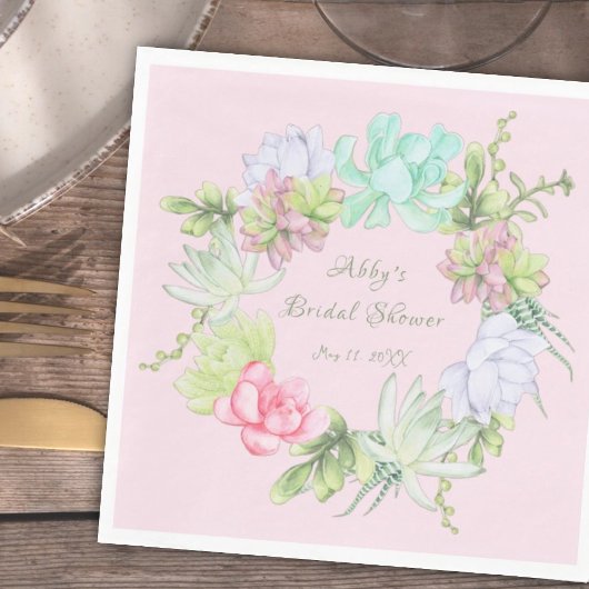 Succulent Greenerity Wreath Brautparty Serviette