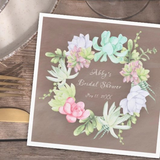 Succulent Greenerity Wreath Brautparty Serviette