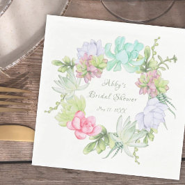 Succulent Greenerity Wreath Brautparty Serviette