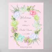Succulent Greenerity Wreath Brautparty Willkommen Poster (Vorne)