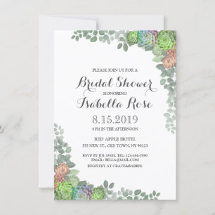 Succulent Greenery Bridal Dusche Einladungen