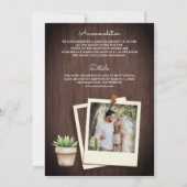 Succulent Greenery Cactus Pots Barn Wood Wedding Einladung (Rückseite)