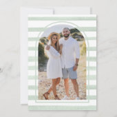 Succulent Greenery Cactus Pots Wood Foto Wedding Save The Date (Rückseite)