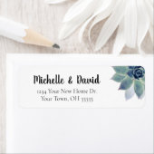 Succulent Greenery Elegante Hochzeit Rücksendeadre (Insitu)