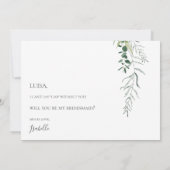 Succulent Greenery Foto Bridesmaid Vorschlag Card Einladung (Rückseite)