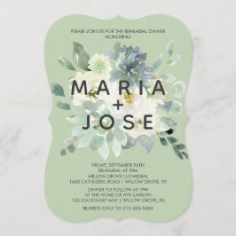 Succulent Greenery Probe Dinner Einladung