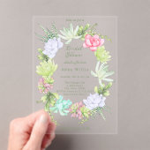 Succulent Greenery Wreath Bridal Shower  Acryleinladungen (Insitu (Handheld))