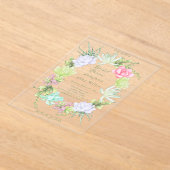 Succulent Greenery Wreath Bridal Shower  Acryleinladungen (Ablage )