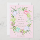 Succulent Greenery Wreath Bridal Shower  Invitatio Einladung (Vorderseite)
