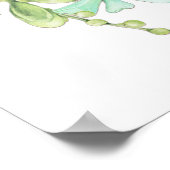 Succulent Greenery Wreath Bridal Shower Welcome Poster (Ecke)