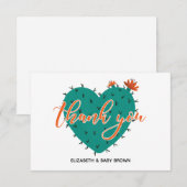 Succulent Heart BabyShower Flat Vielen Dank Dankeskarte (Vorne/Hinten)