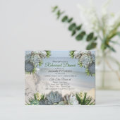 Succulent Hues of Pale Blues Probe Dinner Einladung (Stehend Vorderseite)