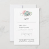 Succulent Hybrid Wedding RSVP Card with QR Code Einladung (Vorderseite)