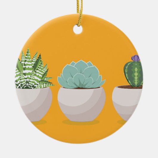 Succulent in einem Topf Keramik Ornament (Vorne)