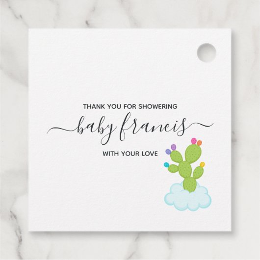 Succulent Llama Heaven Watch Me Grow Baby Dusche Geschenkanhänger (Rückseite)