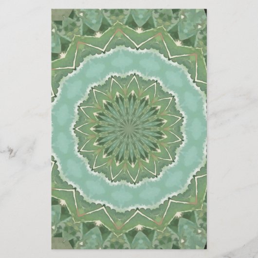 Succulent Mandala Briefpapier (Vorderseite)