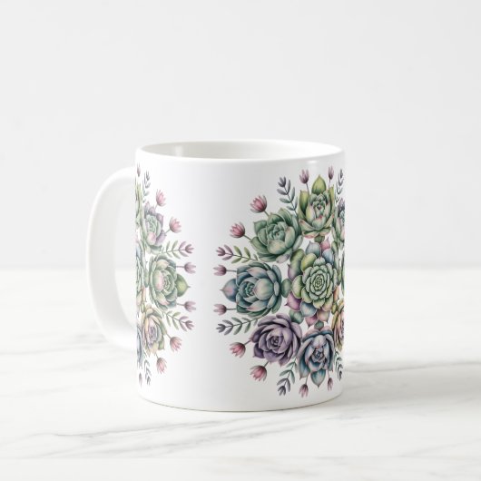 Succulent mandala pattern kaffeetasse (Vorderseite Links)