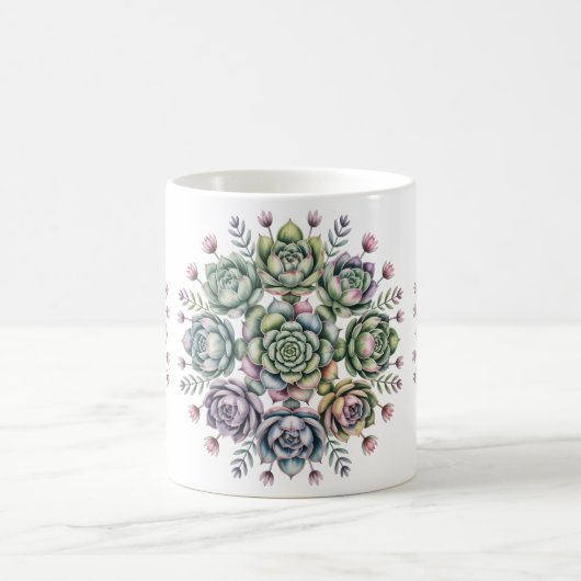 Succulent mandala pattern kaffeetasse (Mittel)