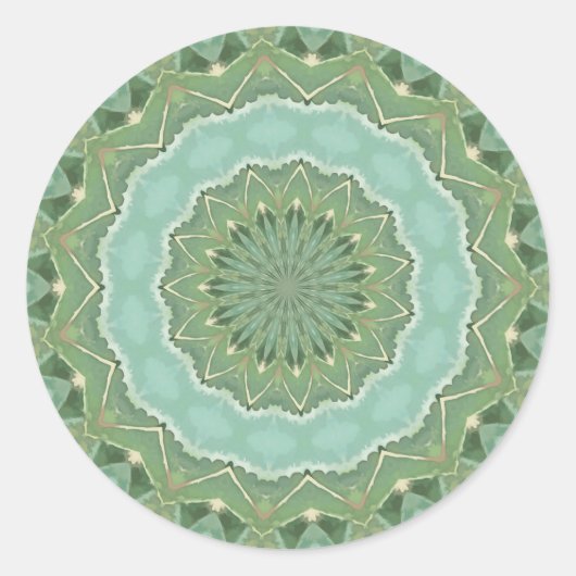 Succulent Mandala Runder Aufkleber (Vorderseite)