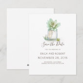 Succulent Mason Jar Save the Date digitaler Downlo Feiertagskarte (Vorne/Hinten)