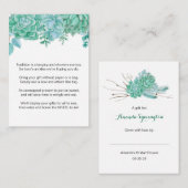 Succulent No Wrap Brautparty Request Tag 3961 Begleitkarte (Vorne/Hinten)