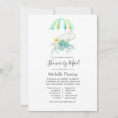 Succulent Parachute Bridal oder Babydusche per Mai Einladung (Vorderseite)