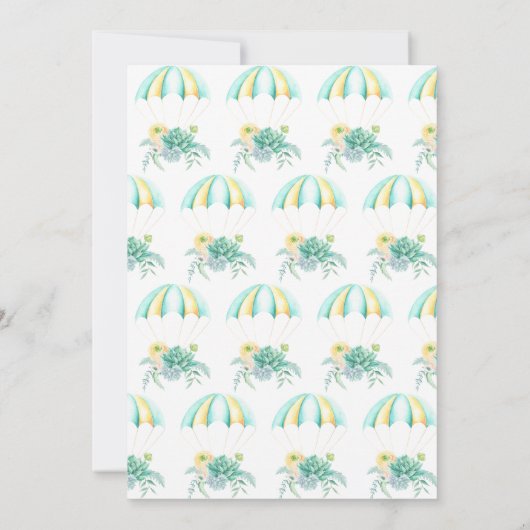 Succulent Parachute Bridal oder Babydusche per Mai Einladung (Rückseite)