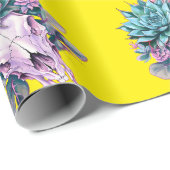 Succulent Pastel Decay Yellow Geschenkpapier (Rolleneckpunkt)