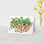 Succulent Planter Box Karte (Gelbe Blume)