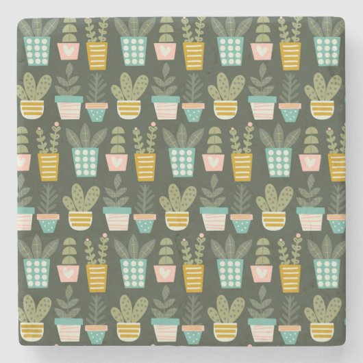 Succulent Plants Steinuntersetzer (Vorderseite)