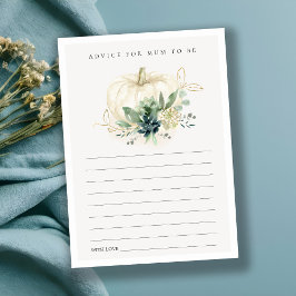 Succulent Pumpkin Ratgeber Mum zu Baby Dusche Begleitkarte