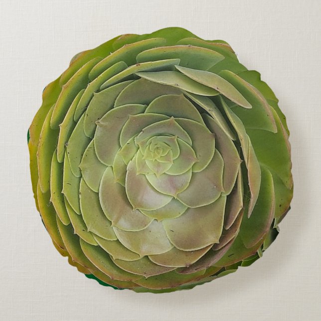 Succulent Rose Shape Rundes Kissen (Rückseite)