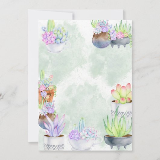 Succulent Soiree: Chic Birthday Einladung (Rückseite)