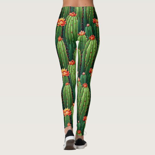 Succulent Style Trendy Cactus Leggings (Rückseite)