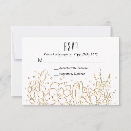Succulent Terrarium Wedding RSVP Card Karte (Vorderseite)